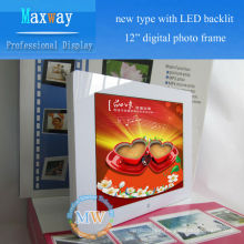 New type with LED backlit 12 inch square digital photo frame